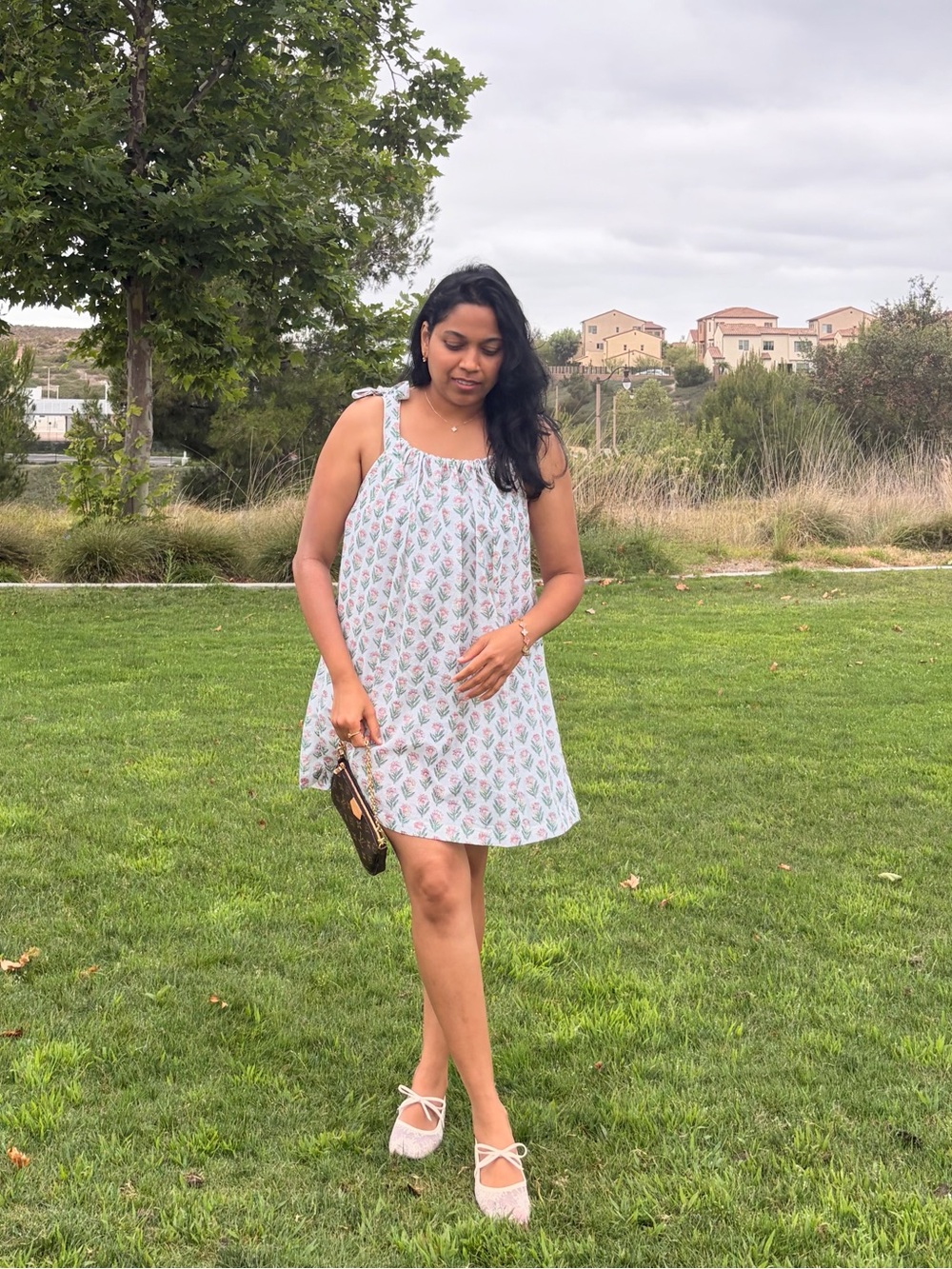 Floral Tie-Shoulder Dress inspired by doen and sezane